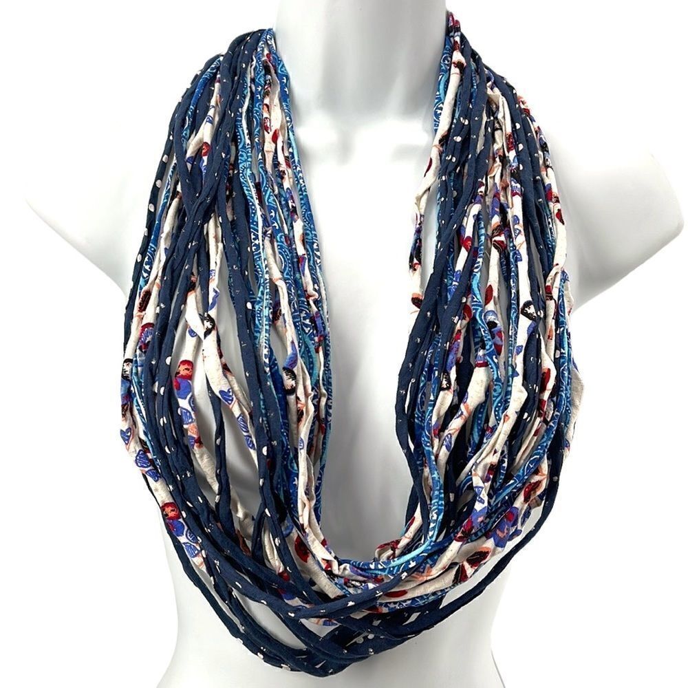 Dona Bela Shreds Shred Lite upcycled fabric necklace scarf boho jewelry NEW NWOT